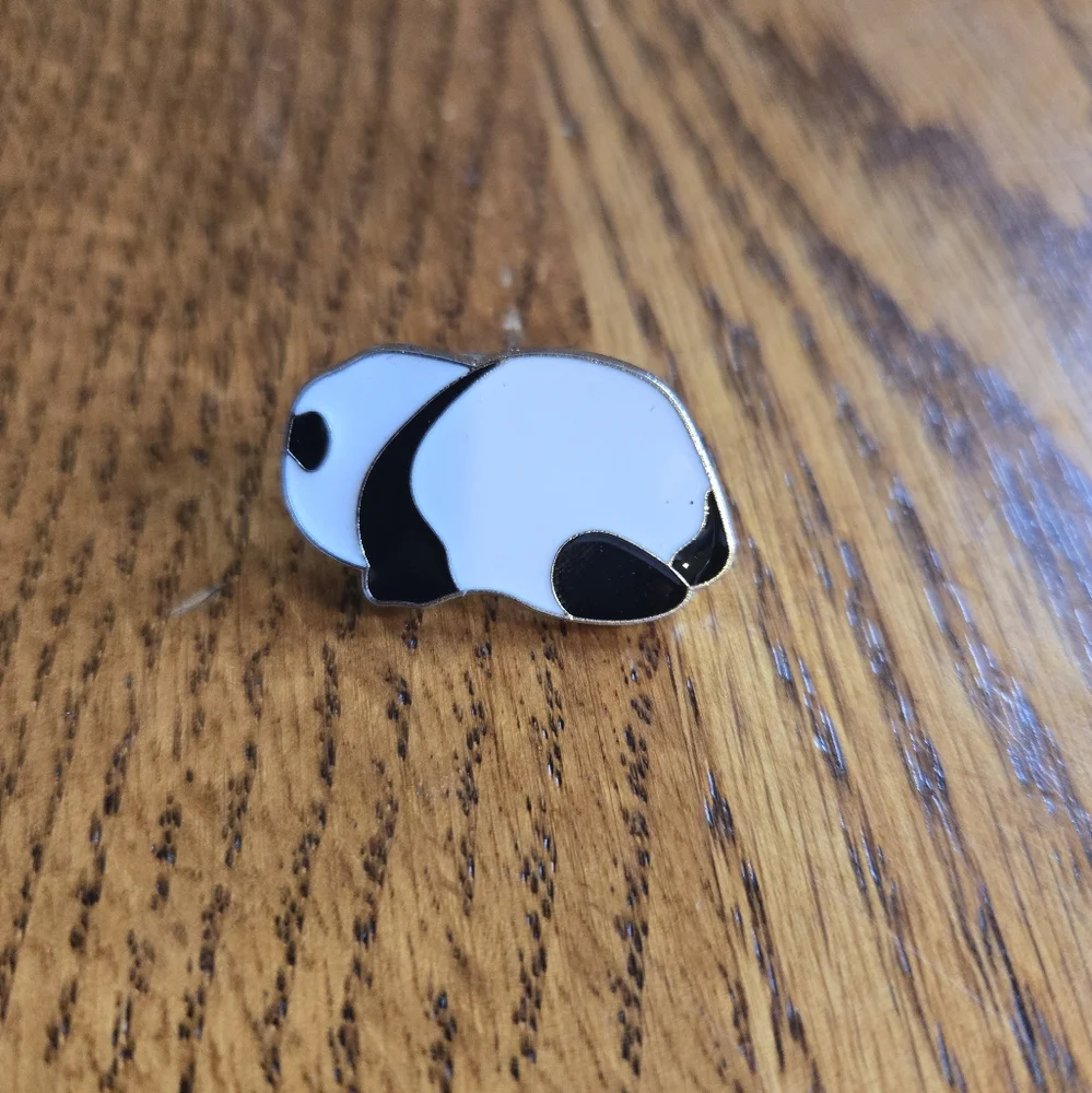 Adorable Black and White Panda Enamel Pin